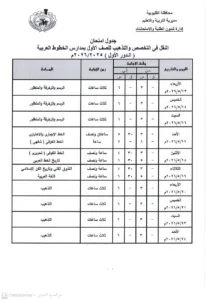 اعتماد رسمي لجداول امتحانات القليوبية.. وانطلاق ماراثون نهاية العام مطلع الشهر المقبل
