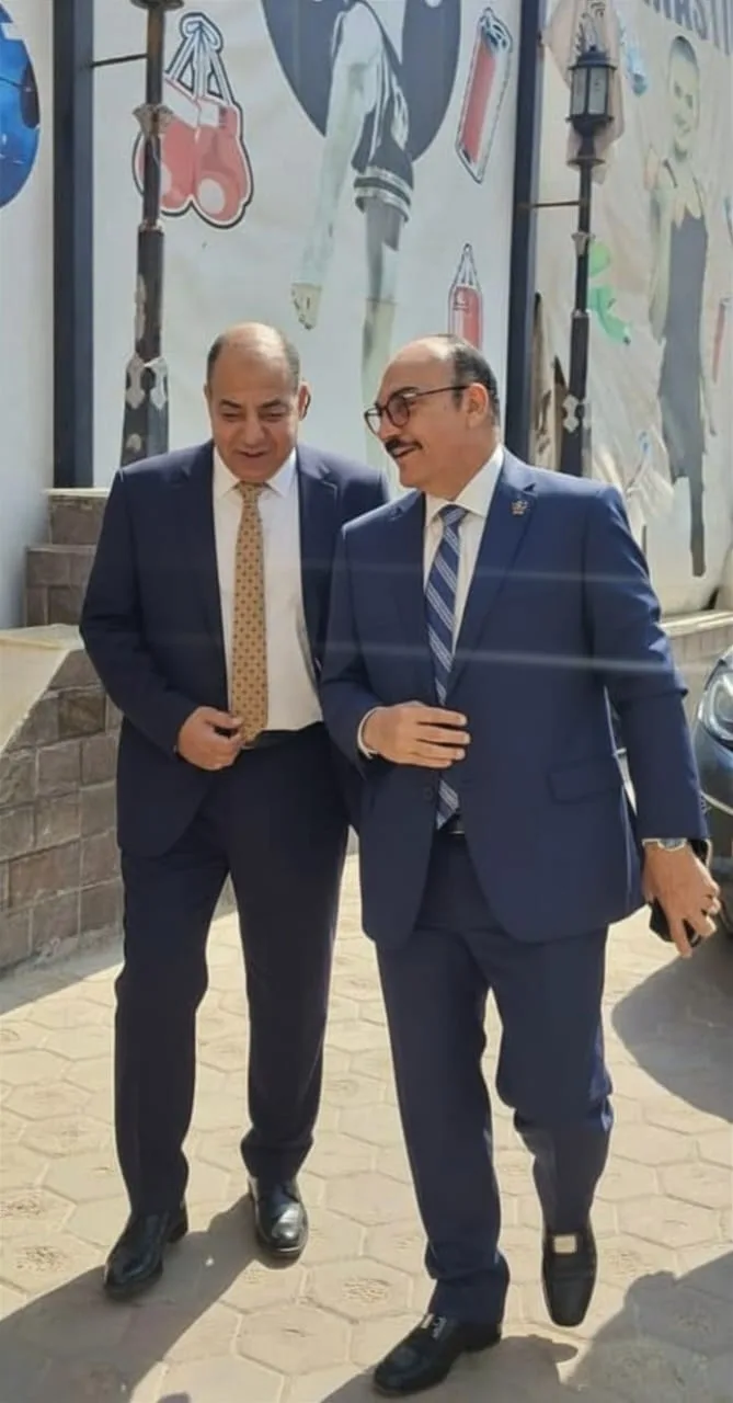 مصطفى عبد الحميد فرج يستقبل اللواء رضا فرحات بهيئة الشبان العالمية.. إشادة بدور الهيئة في دعم الشباب والتنمية المجتمعية