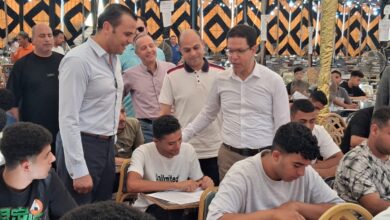 جولة تفقدية لرئيس جامعة بنها لمتابعة امتحانات علوم الرياضة والتأكد من انتظامها
