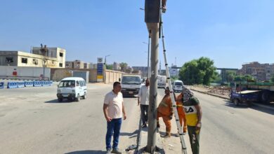 حملة لإزالة الإعلانات المخالفة بطريق الرياح التوفيق ببنها