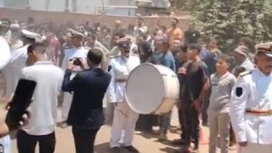 تشييع جثمان شهيد حريق منشأة ناصر بالقليوبية وسط حضور أمني وشعبي