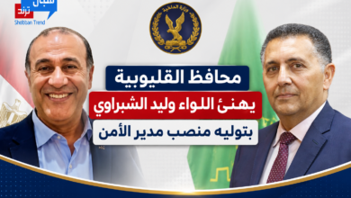 محافظ القليوبية يهنئ اللواء وليد الشبراوي بتوليه منصب مدير الأمن