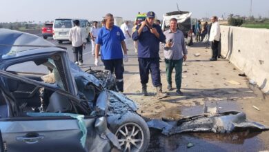إصابة 9 موظفين بالطيران المدني في حادث تصادم أعلى طريق بنها الحر