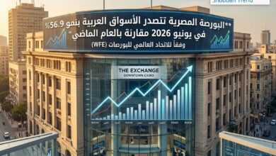 البورصة المصرية تتصدر الأسواق العربية بنمو قياسي في القيمة السوقية بلغ 56.9%