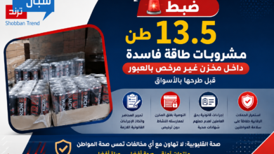 🚨 ضبط 13.5 طن مشروبات طاقة فاسدة داخل مخزن غير مرخص بالعبور قبل طرحها بالأسواق