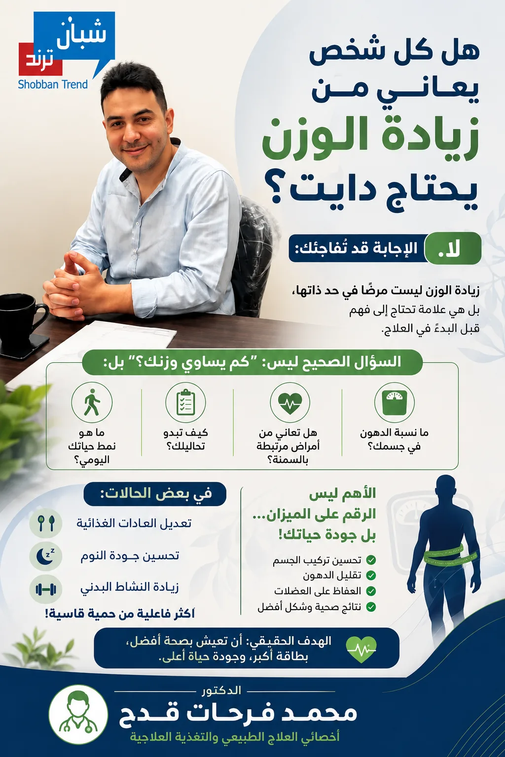 هل كل شخص يعاني من زيادة الوزن يحتاج دايت هل كل شخص يعاني من زيادة الوزن يحتاج دايت