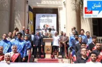 محافظ القليوبية ورئيس جامعة بنها يشهدان استقبال شعلة أسبوع شباب الجامعات والمعاهد العليا الرابع عشر