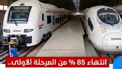 انتهاء 85% من المرحلة الأولى.. موعد تشغيل القطار الكهربائي السريع وعدد المحطات