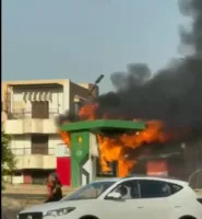 النيران تلتهم ماكينة ATM أمام جامعة بنها.. والسيطرة على الحريق دون إصابات