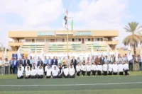 رئيس جامعة بنها يشهد إحتفالية بدء العام الدراسي الجديد والسلام الوطنى بملاعب الجامعة
