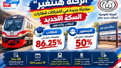 الرحلة هتتغير».. مفاجأة جديدة في اشتراكات قطارات السكة الحديد للطلاب والجمهور  ......... 