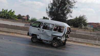 مصرع شخص وإصابة 9 في تصادم 7 سيارات بطريق مصر الإسكندرية الزراعي بالقليوبية