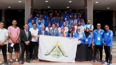 رئيس جامعة بنها يلتقي وفد الجامعة المشارك في أسبوع شباب الجامعات بالمنيا