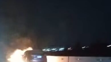 اشتعال النيران في سيارة ملاكي بطريق شبرا بنها الحر بالقليوبية والحماية المدنية تتدخل
