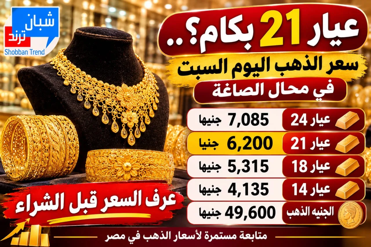 عيار 21 بكام النهارده؟.. أسعار الذهب اليوم السبت 31 أكتوبر 2026 في محال الصاغة