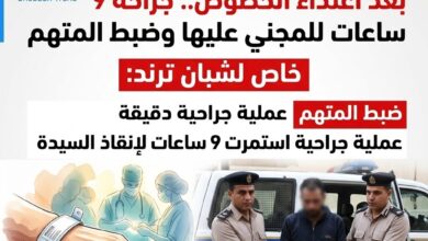 بعد الاعتداء على سيدة بالخصوص وإصابتها بجروح خطيرة.. ضبط المتهم بعد جراحة استمرت 9 ساعات للمجني عليها